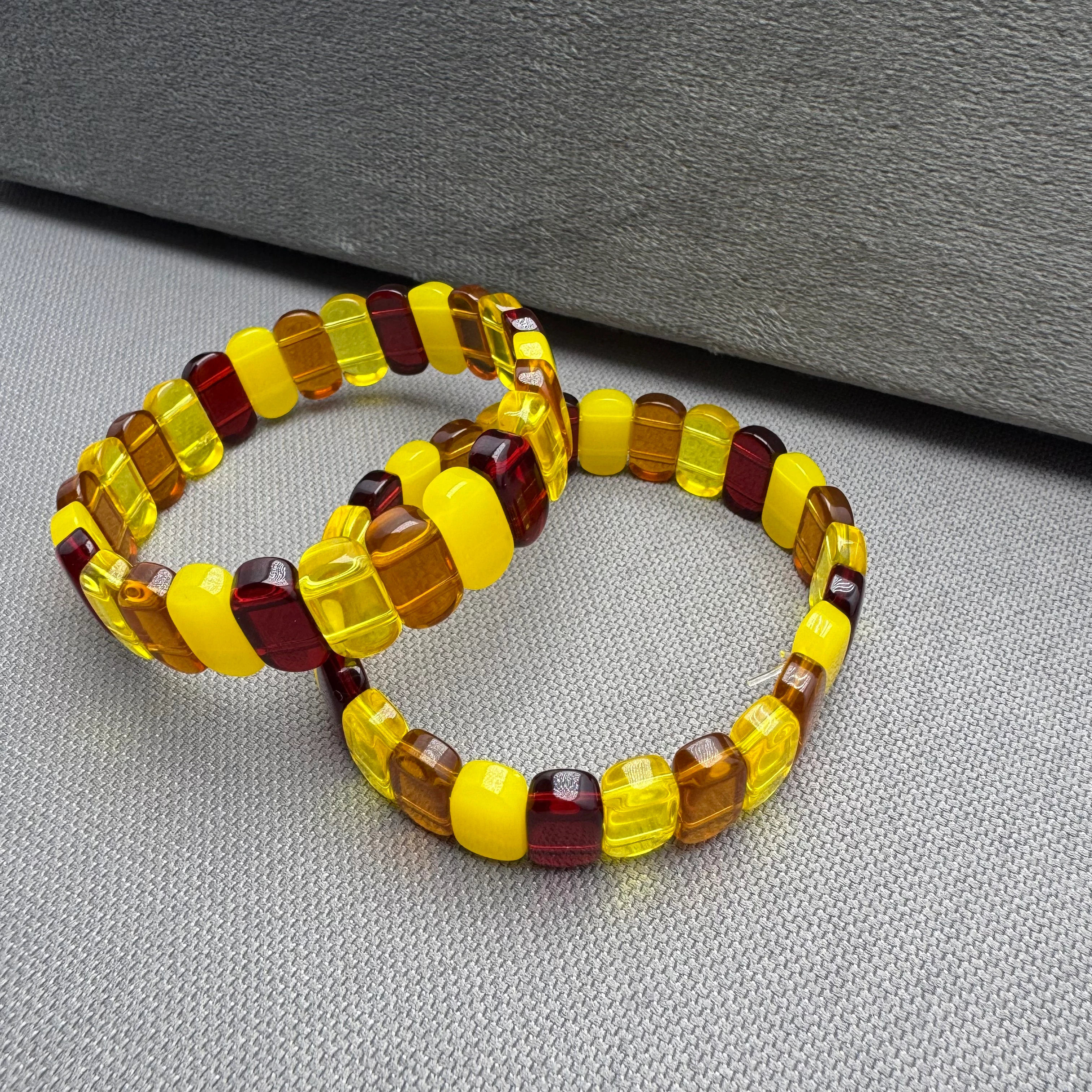 Yetişkin Ateş Kehribar Renk Karması Üst Düzey Unisex Yetişkin Kehribar Bileklik